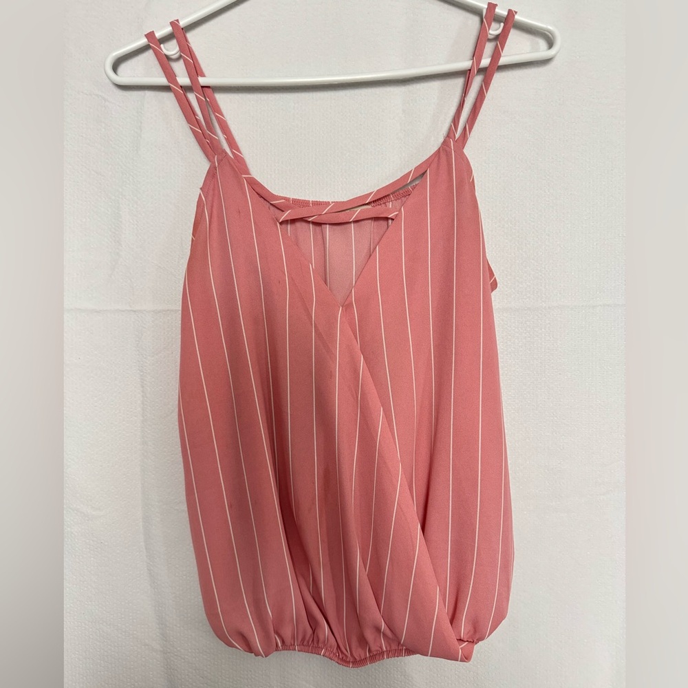 Elegant Pink Striped Women's Top